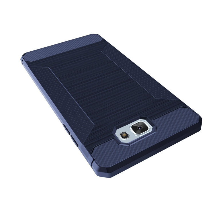 For Galaxy J5 Prime Brushed Texture Carbon Fiber Anti-slip TPU Protective Cover Case