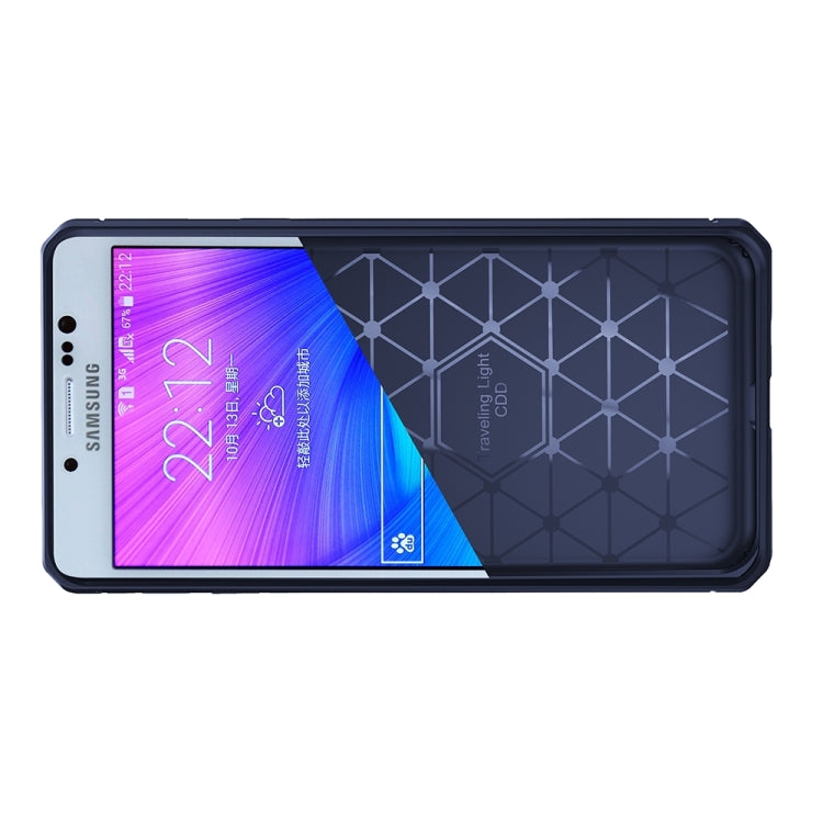 For Galaxy J5 Prime Brushed Texture Carbon Fiber Anti-slip TPU Protective Cover Case
