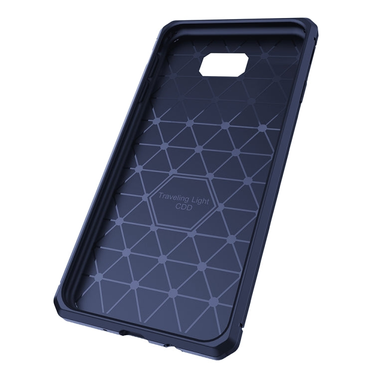 For Galaxy J5 Prime Brushed Texture Carbon Fiber Anti-slip TPU Protective Cover Case