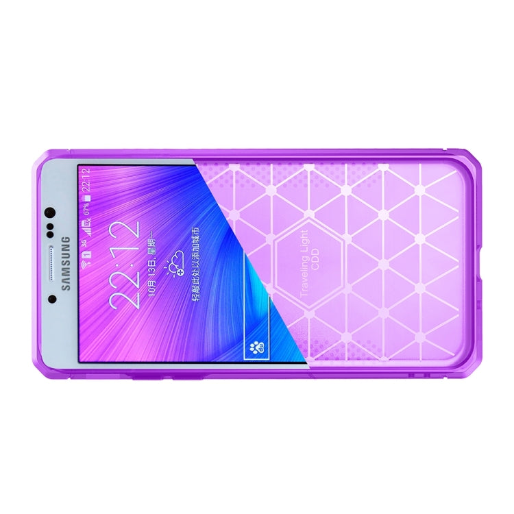 For Galaxy J5 Prime Brushed Texture Carbon Fiber Anti-slip TPU Protective Cover Case