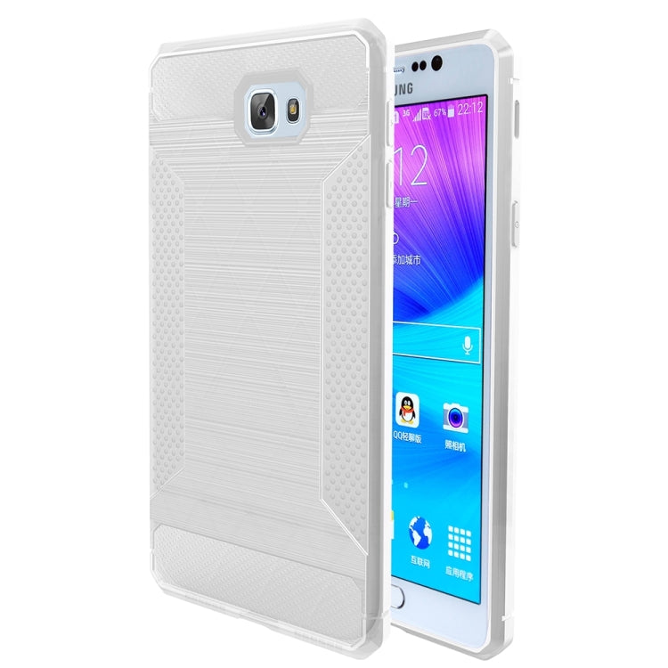 For Galaxy J5 Prime Brushed Texture Carbon Fiber Anti-slip TPU Protective Cover Case