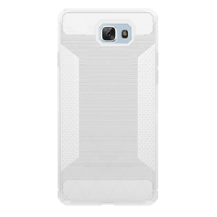 For Galaxy J5 Prime Brushed Texture Carbon Fiber Anti-slip TPU Protective Cover Case