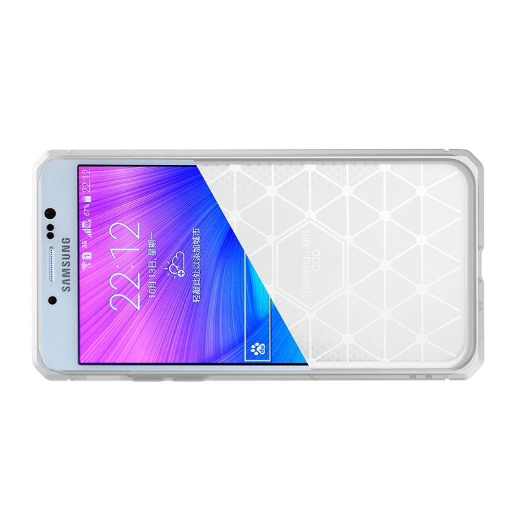 For Galaxy J5 Prime Brushed Texture Carbon Fiber Anti-slip TPU Protective Cover Case