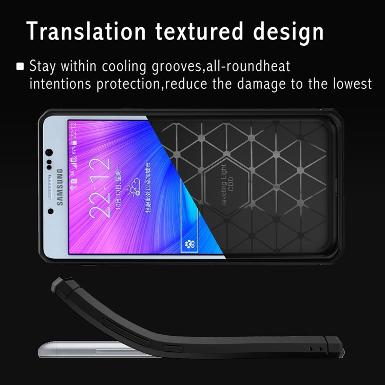 For Galaxy J7 Prime Brushed Texture Carbon Fiber Anti-slip TPU Protective Cover Case