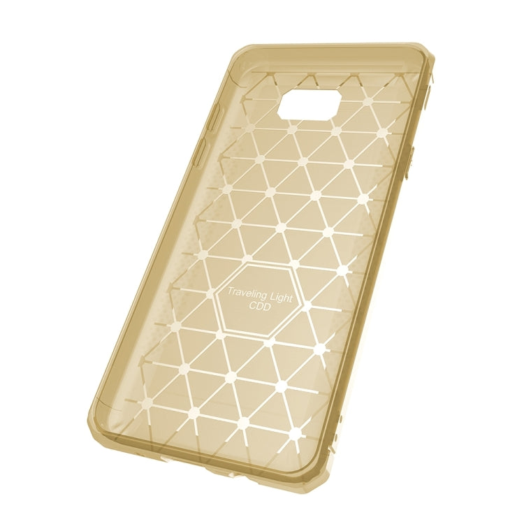For Galaxy J7 Prime Brushed Texture Carbon Fiber Anti-slip TPU Protective Cover Case