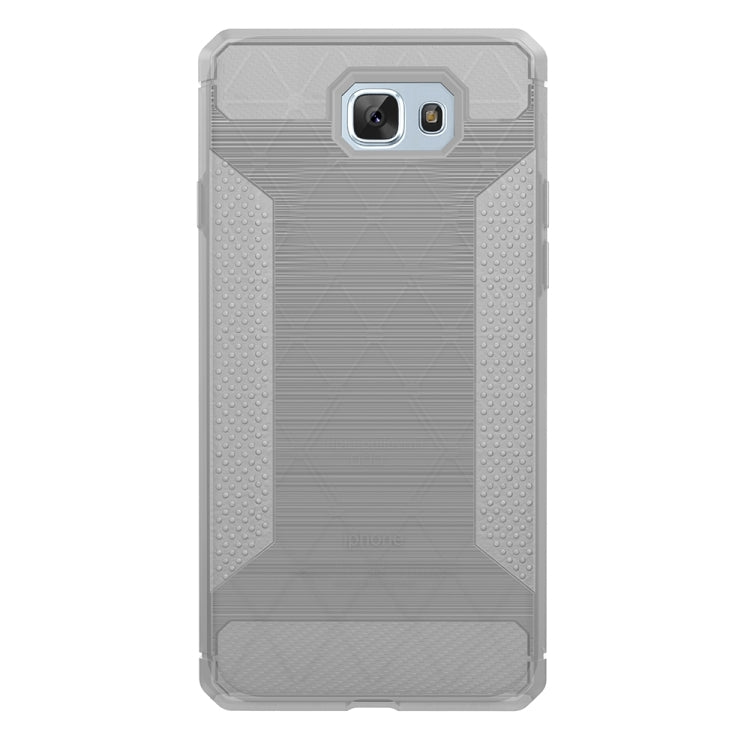 For Galaxy J7 Prime Brushed Texture Carbon Fiber Anti-slip TPU Protective Cover Case