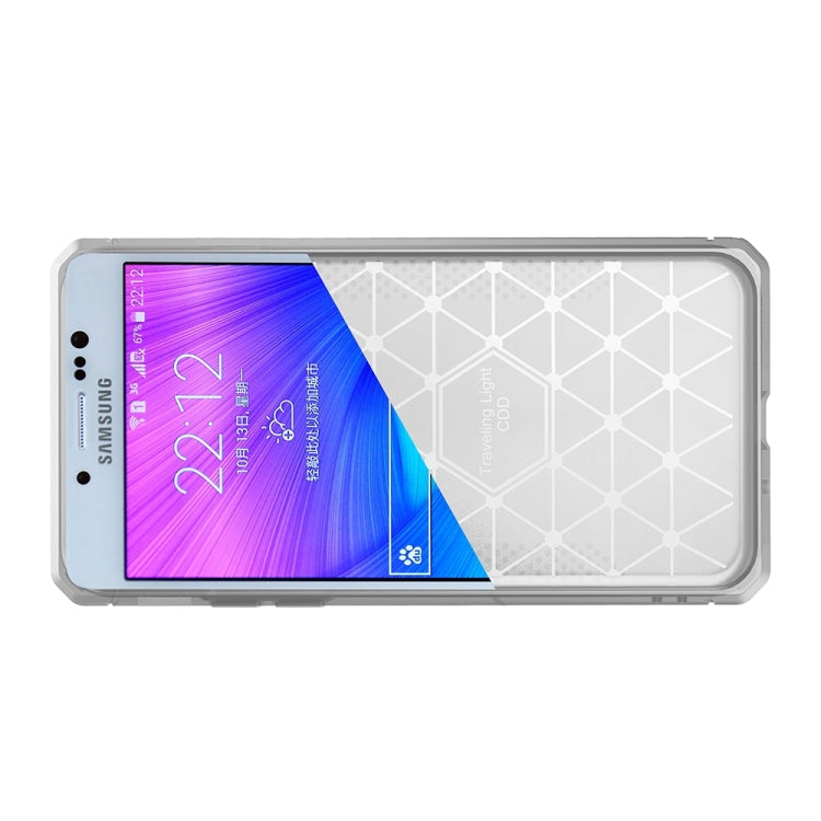 For Galaxy J7 Prime Brushed Texture Carbon Fiber Anti-slip TPU Protective Cover Case