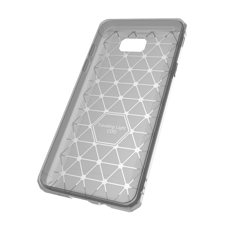 For Galaxy J7 Prime Brushed Texture Carbon Fiber Anti-slip TPU Protective Cover Case