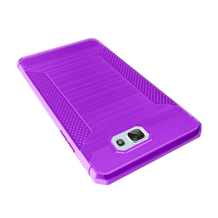 For Galaxy J7 Prime Brushed Texture Carbon Fiber Anti-slip TPU Protective Cover Case