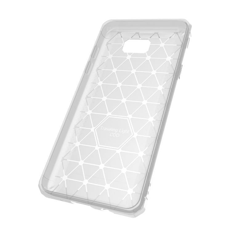 For Galaxy J7 Prime Brushed Texture Carbon Fiber Anti-slip TPU Protective Cover Case
