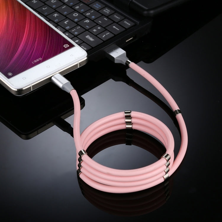USB to Micro USB Luminous Magnetic Attraction Data Cable, Length: 1m