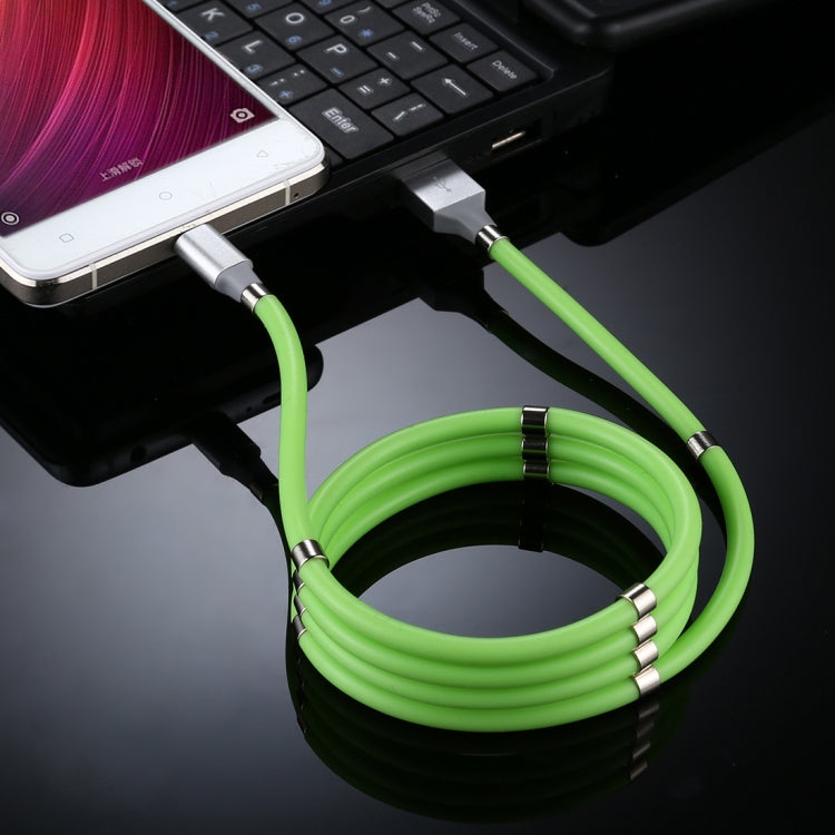 USB to Micro USB Luminous Magnetic Attraction Data Cable, Length: 1m