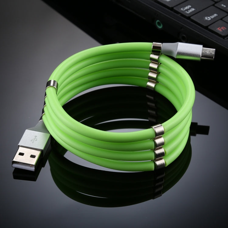 USB to Micro USB Luminous Magnetic Attraction Data Cable, Length: 1m