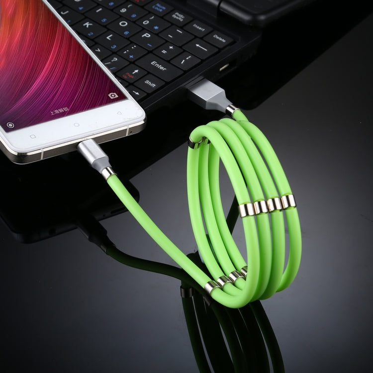 USB to Micro USB Luminous Magnetic Attraction Data Cable, Length: 1m