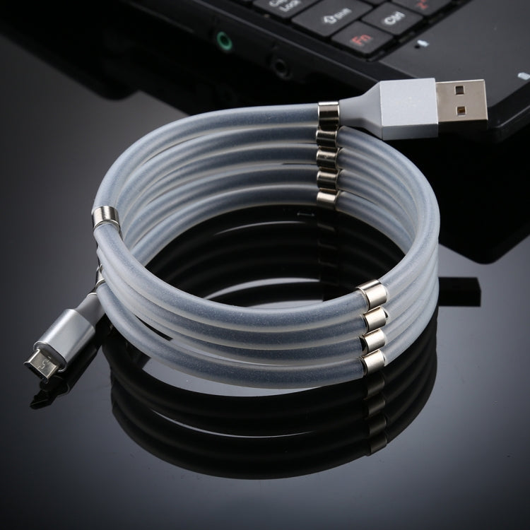 USB to Micro USB Luminous Magnetic Attraction Data Cable, Length: 1m