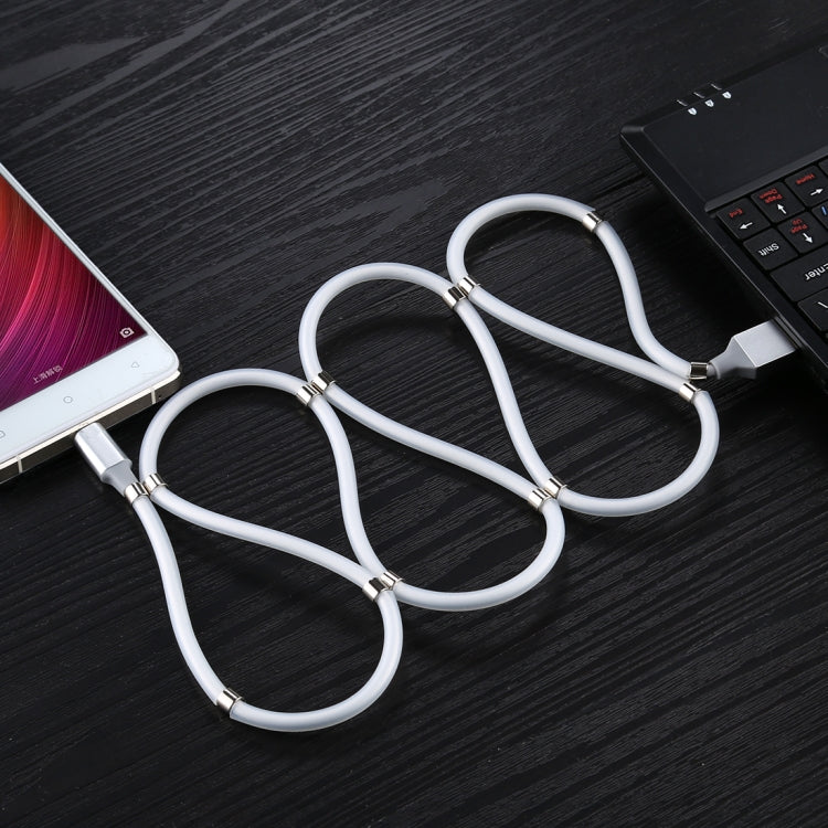 USB to Micro USB Luminous Magnetic Attraction Data Cable, Length: 1m