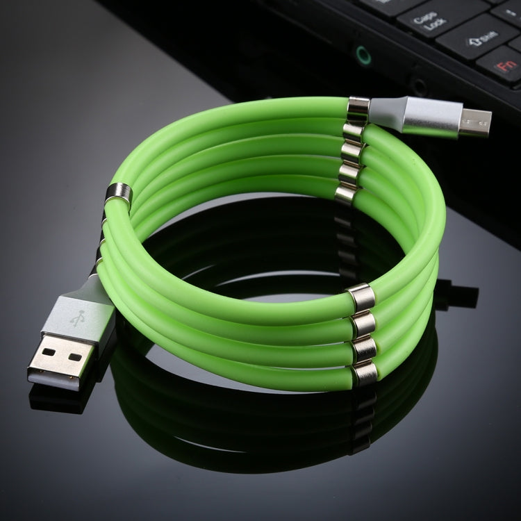 USB to USB-C / Type-C Luminous Magnetic Attraction Data Cable, Length: 1m
