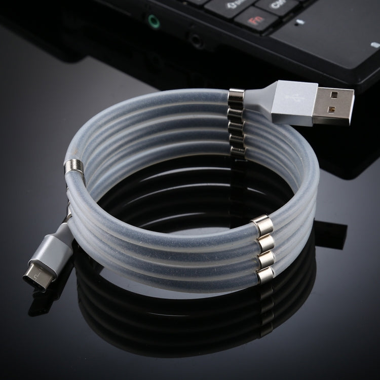 USB to USB-C / Type-C Luminous Magnetic Attraction Data Cable, Length: 1m