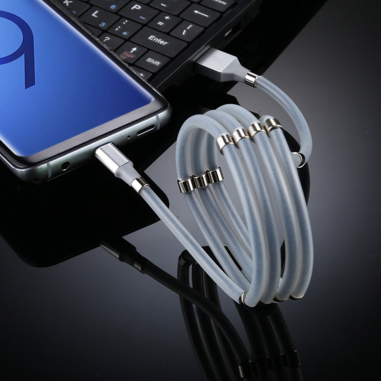 USB to USB-C / Type-C Luminous Magnetic Attraction Data Cable, Length: 1m