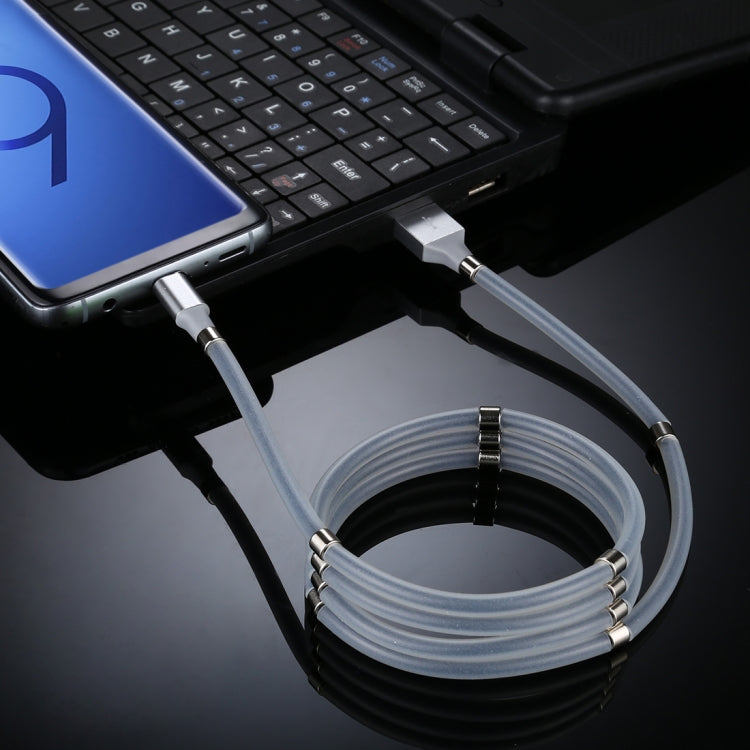 USB to USB-C / Type-C Luminous Magnetic Attraction Data Cable, Length: 1m