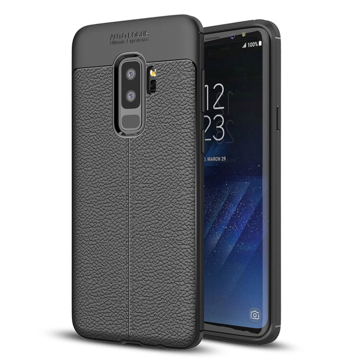 For Galaxy S9+ Litchi Texture Soft TPU Anti-skip Protective Cover Back Case