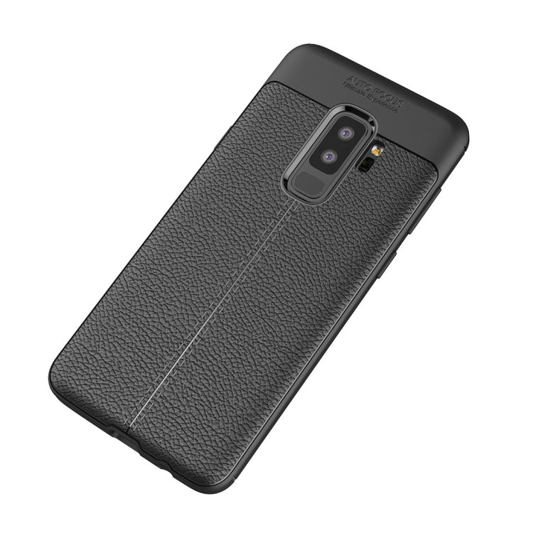 For Galaxy S9+ Litchi Texture Soft TPU Anti-skip Protective Cover Back Case