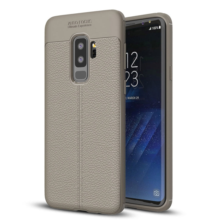 For Galaxy S9+ Litchi Texture Soft TPU Anti-skip Protective Cover Back Case