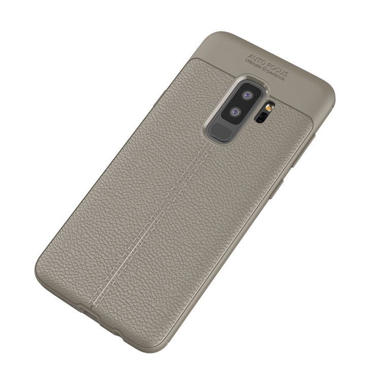 For Galaxy S9+ Litchi Texture Soft TPU Anti-skip Protective Cover Back Case