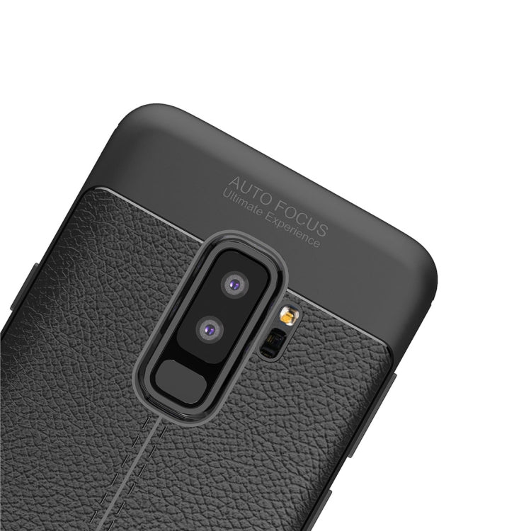 For Galaxy S9+ Litchi Texture Soft TPU Anti-skip Protective Cover Back Case