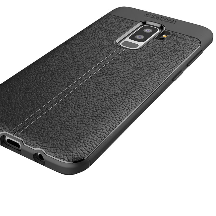 For Galaxy S9+ Litchi Texture Soft TPU Anti-skip Protective Cover Back Case