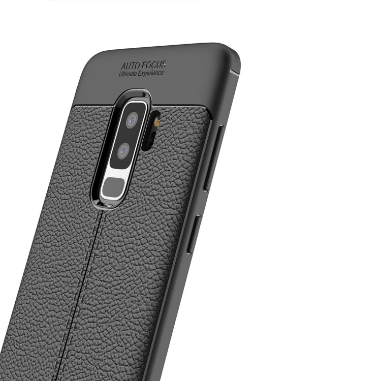 For Galaxy S9+ Litchi Texture Soft TPU Anti-skip Protective Cover Back Case