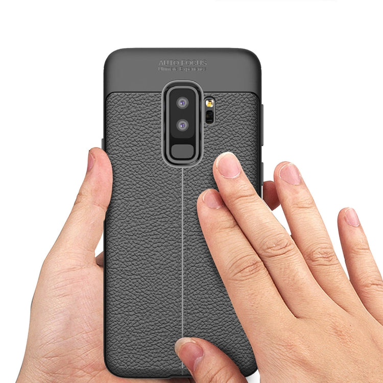 For Galaxy S9+ Litchi Texture Soft TPU Anti-skip Protective Cover Back Case