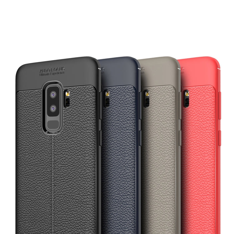 For Galaxy S9+ Litchi Texture Soft TPU Anti-skip Protective Cover Back Case