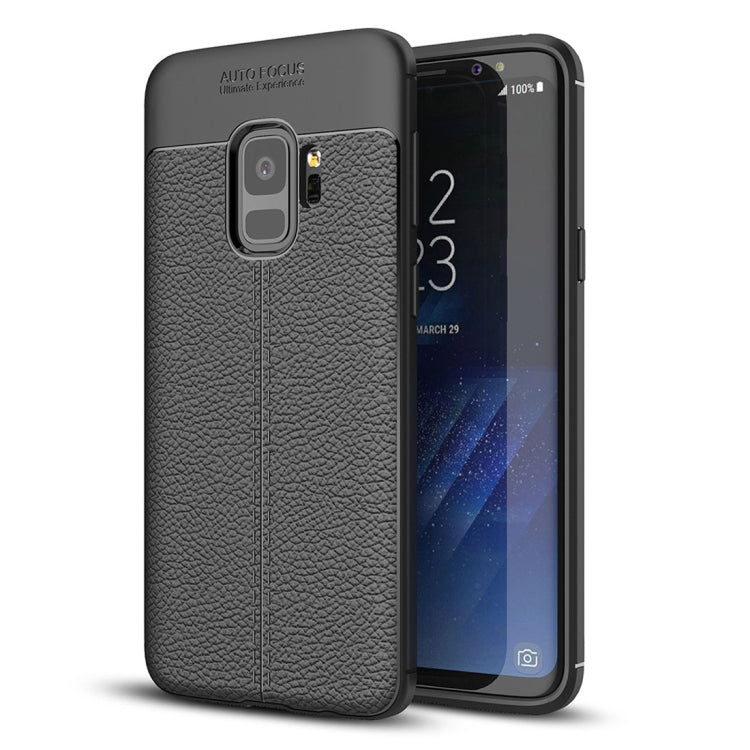 For Galaxy S9 Litchi Texture Soft TPU Anti-skip Protective Cover Back Case