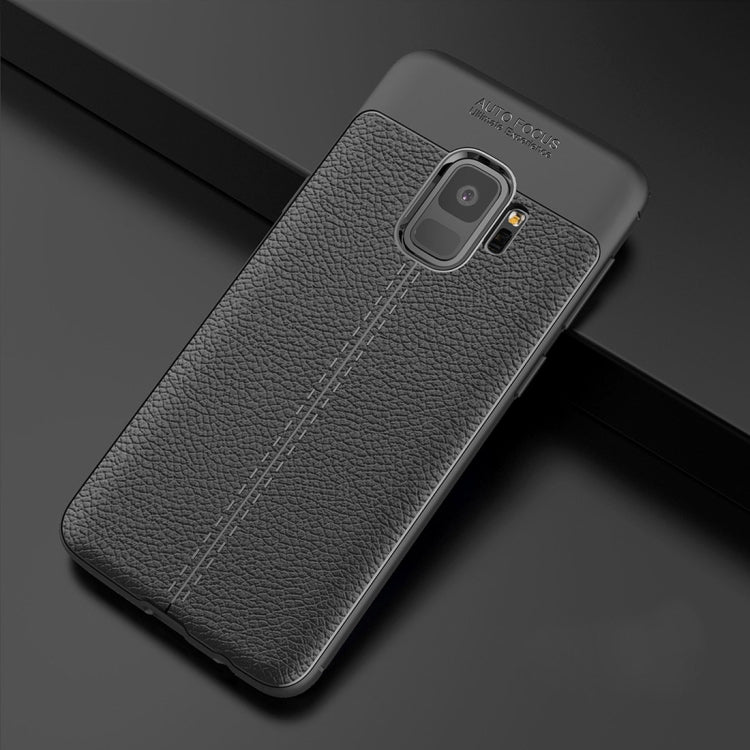 For Galaxy S9 Litchi Texture Soft TPU Anti-skip Protective Cover Back Case