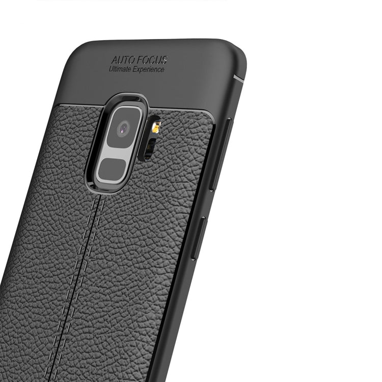 For Galaxy S9 Litchi Texture Soft TPU Anti-skip Protective Cover Back Case