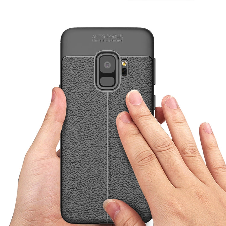 For Galaxy S9 Litchi Texture Soft TPU Anti-skip Protective Cover Back Case