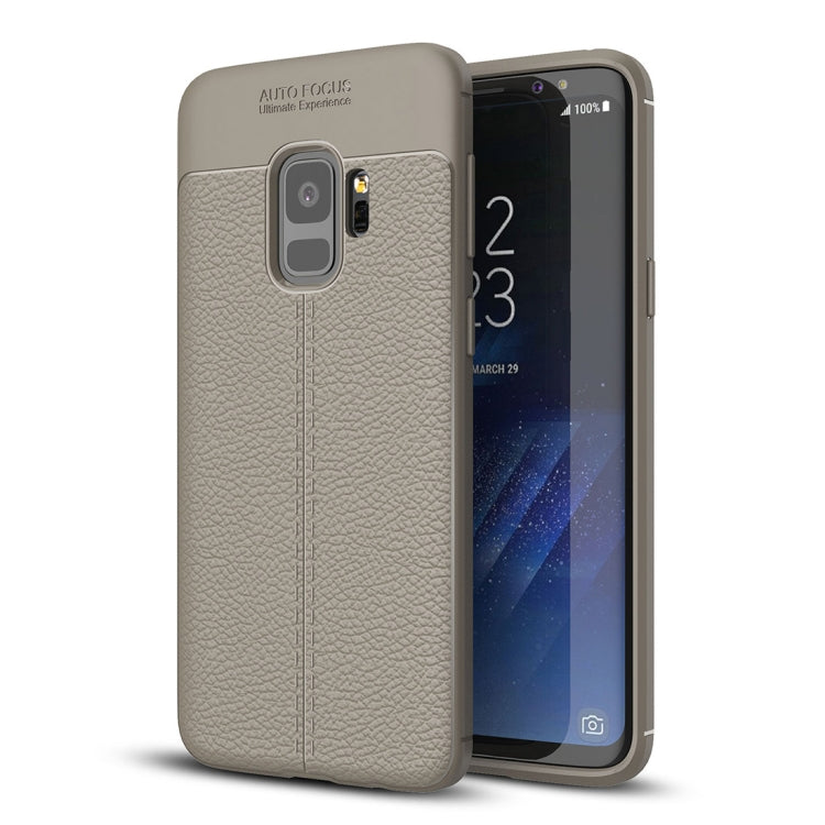 For Galaxy S9 Litchi Texture Soft TPU Anti-skip Protective Cover Back Case