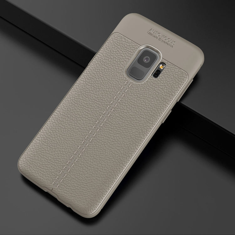 For Galaxy S9 Litchi Texture Soft TPU Anti-skip Protective Cover Back Case