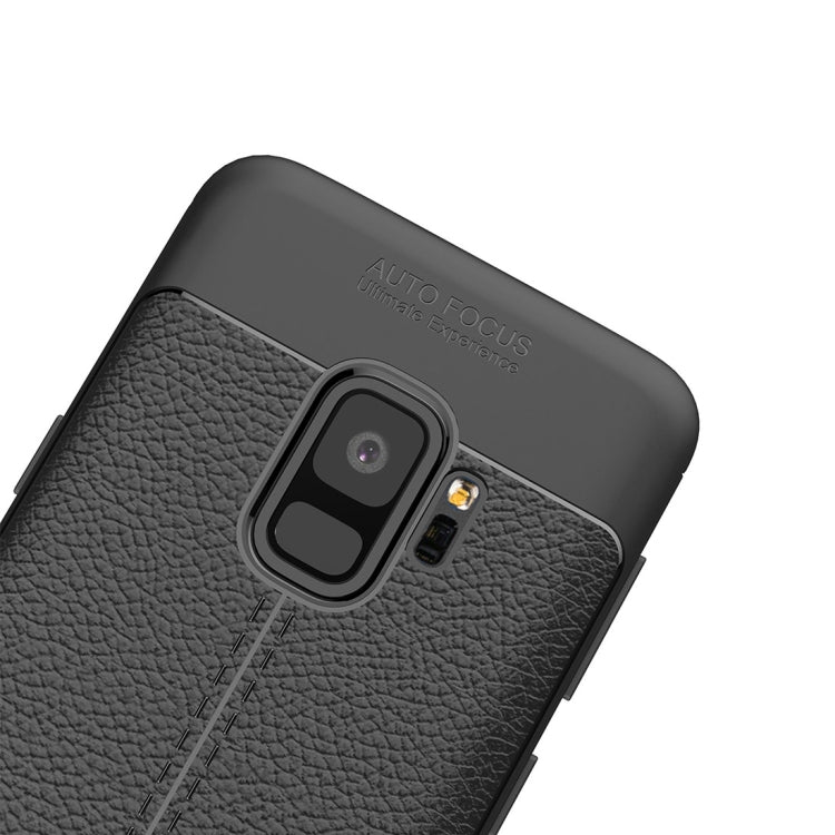 For Galaxy S9 Litchi Texture Soft TPU Anti-skip Protective Cover Back Case