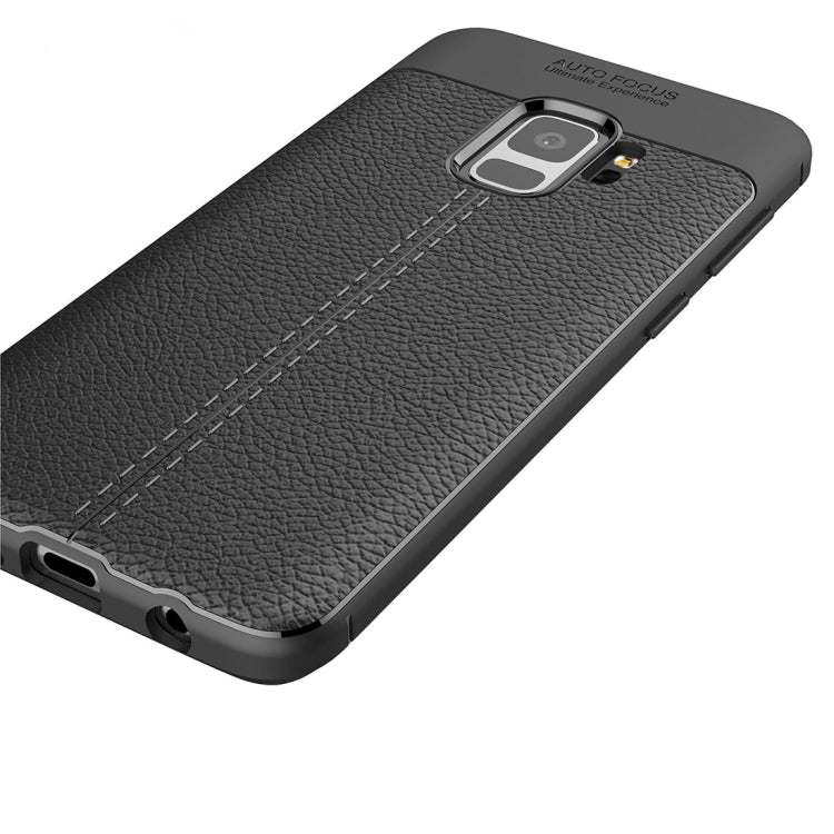 For Galaxy S9 Litchi Texture Soft TPU Anti-skip Protective Cover Back Case