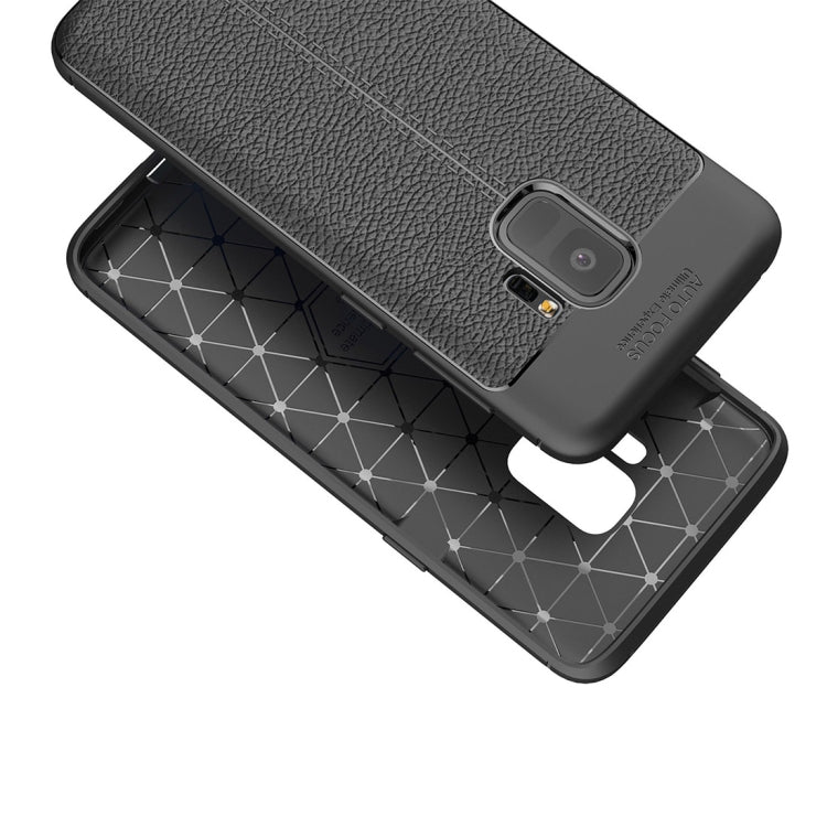 For Galaxy S9 Litchi Texture Soft TPU Anti-skip Protective Cover Back Case
