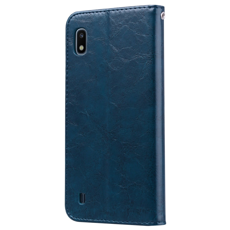 Business Style Oil Wax Texture Horizontal Flip Leather Case for Galaxy A10, with Holder & Card Slots & Wallet