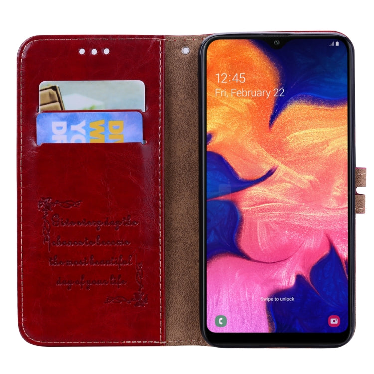 Business Style Oil Wax Texture Horizontal Flip Leather Case for Galaxy A10, with Holder & Card Slots & Wallet
