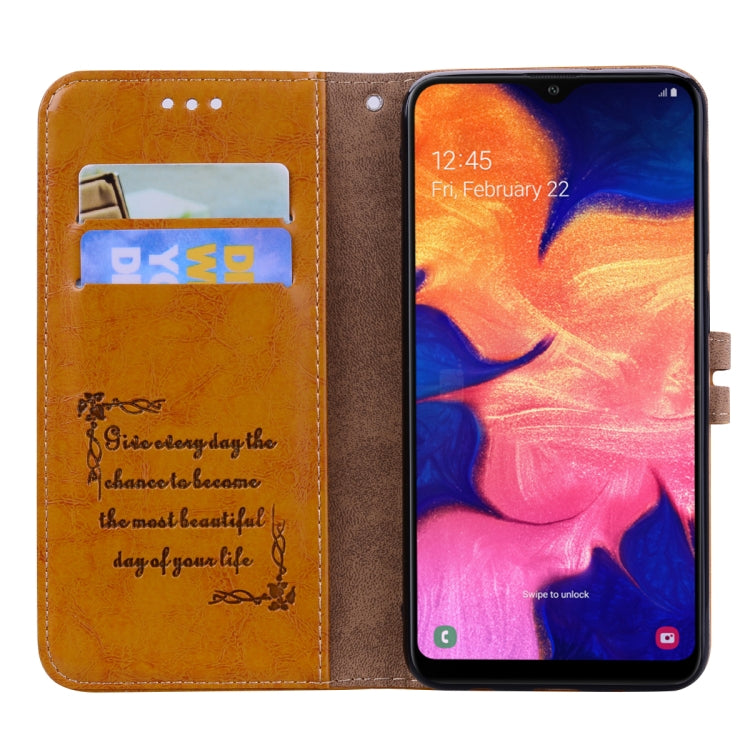 Business Style Oil Wax Texture Horizontal Flip Leather Case for Galaxy A10, with Holder & Card Slots & Wallet