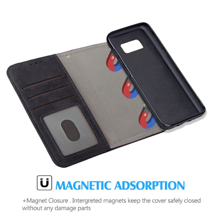 For Galaxy S8 Zipper Earphones Storage Magnetic Frosted Leather Case with Holder & Card Slots & Wallet