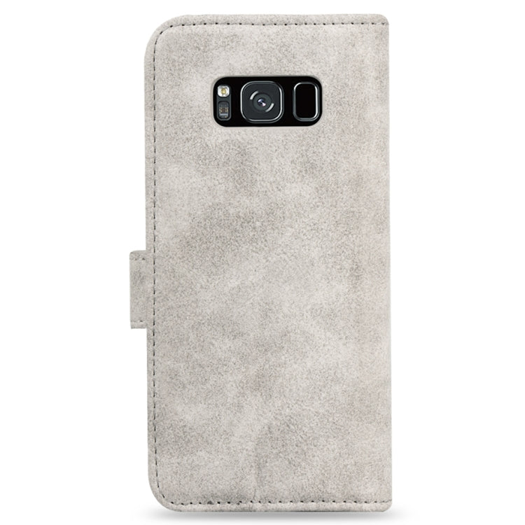 For Galaxy S8 Zipper Earphones Storage Magnetic Frosted Leather Case with Holder & Card Slots & Wallet
