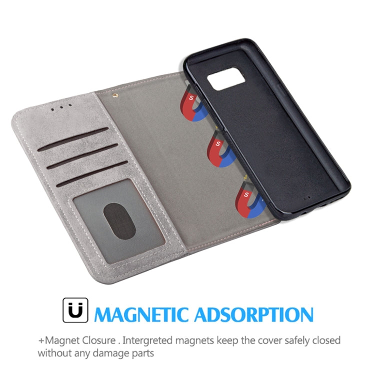 For Galaxy S8 Zipper Earphones Storage Magnetic Frosted Leather Case with Holder & Card Slots & Wallet