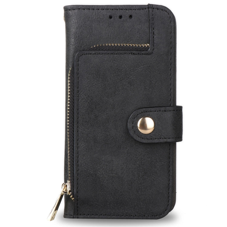For Galaxy S8+ Zipper Earphones Storage Magnetic Frosted Leather Case with Holder & Card Slots & Wallet