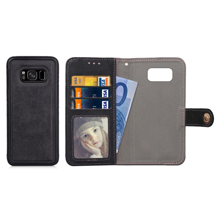 For Galaxy S8+ Zipper Earphones Storage Magnetic Frosted Leather Case with Holder & Card Slots & Wallet